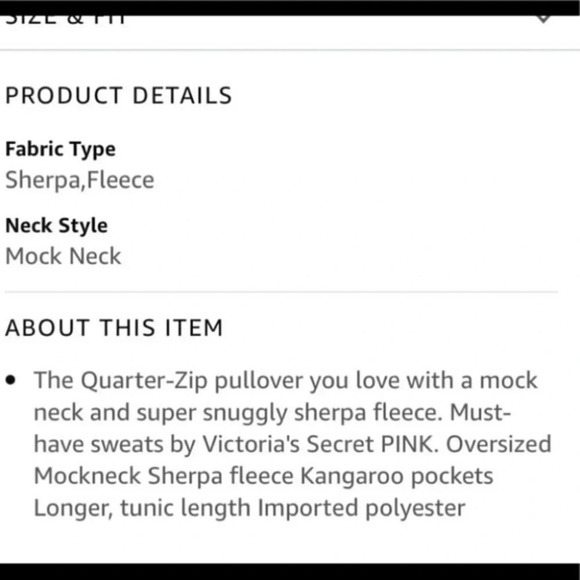 PINK VS XS‎ 1/4 zip blue + cream boyfriend geometric Sherpa fleece pullover - Picture 6 of 6